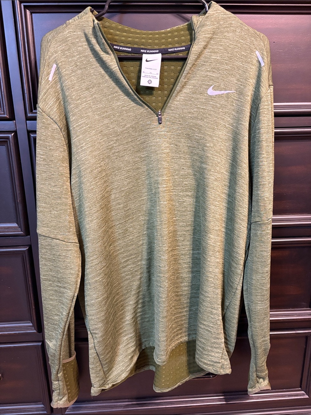 Nike Men's Olive Green Half-Zip Performance Pullover